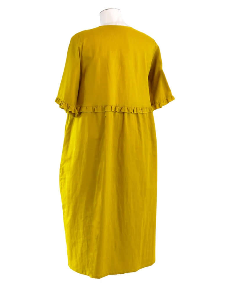 FRILLING & ABLE DRESS - Pear (Ochre)