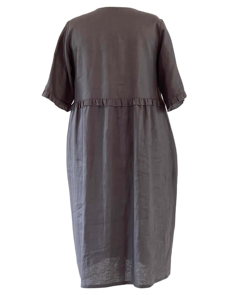 FRILLING & ABLE DRESS - Charcoal