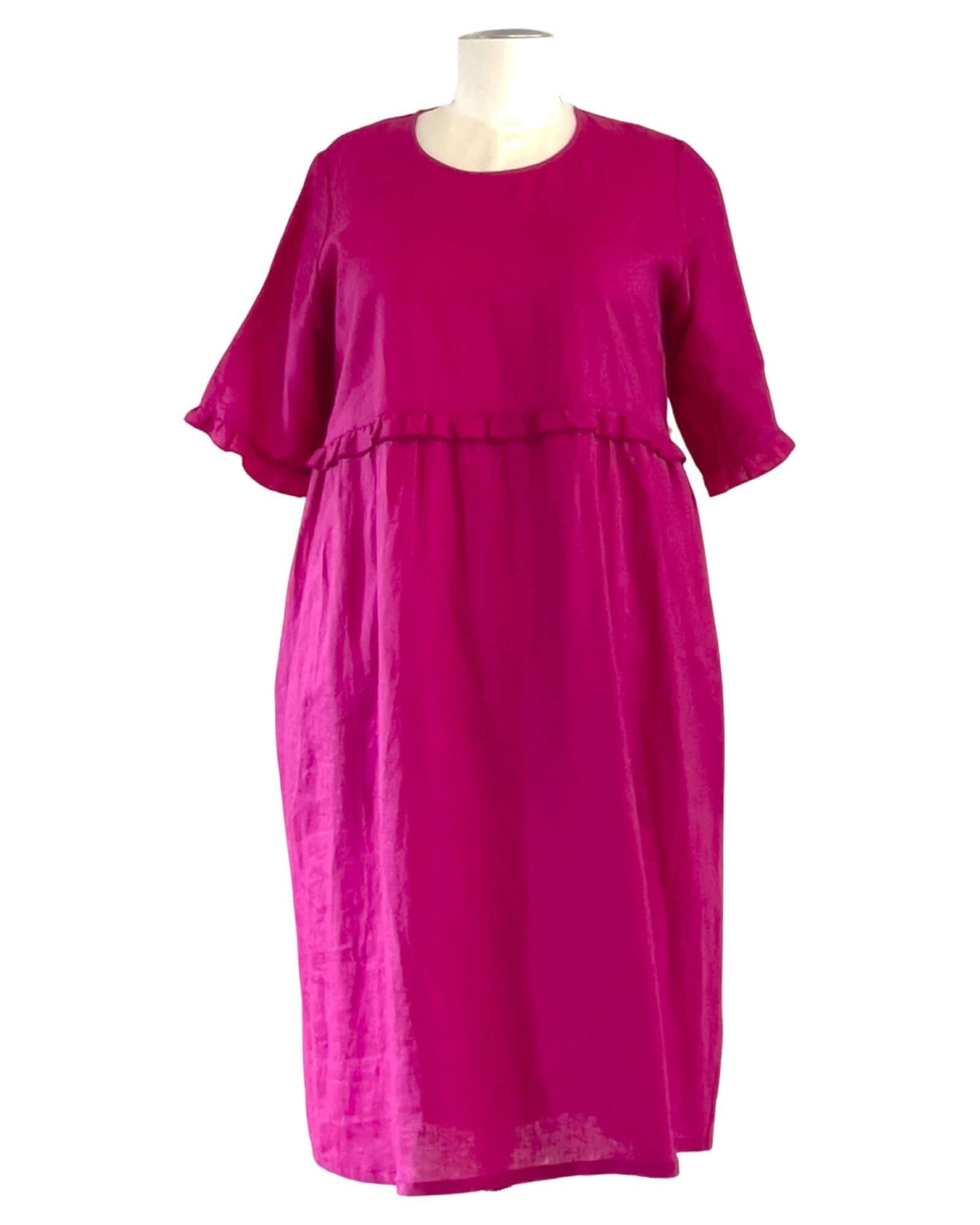 FRILLING & ABLE DRESS - Hot Pink
