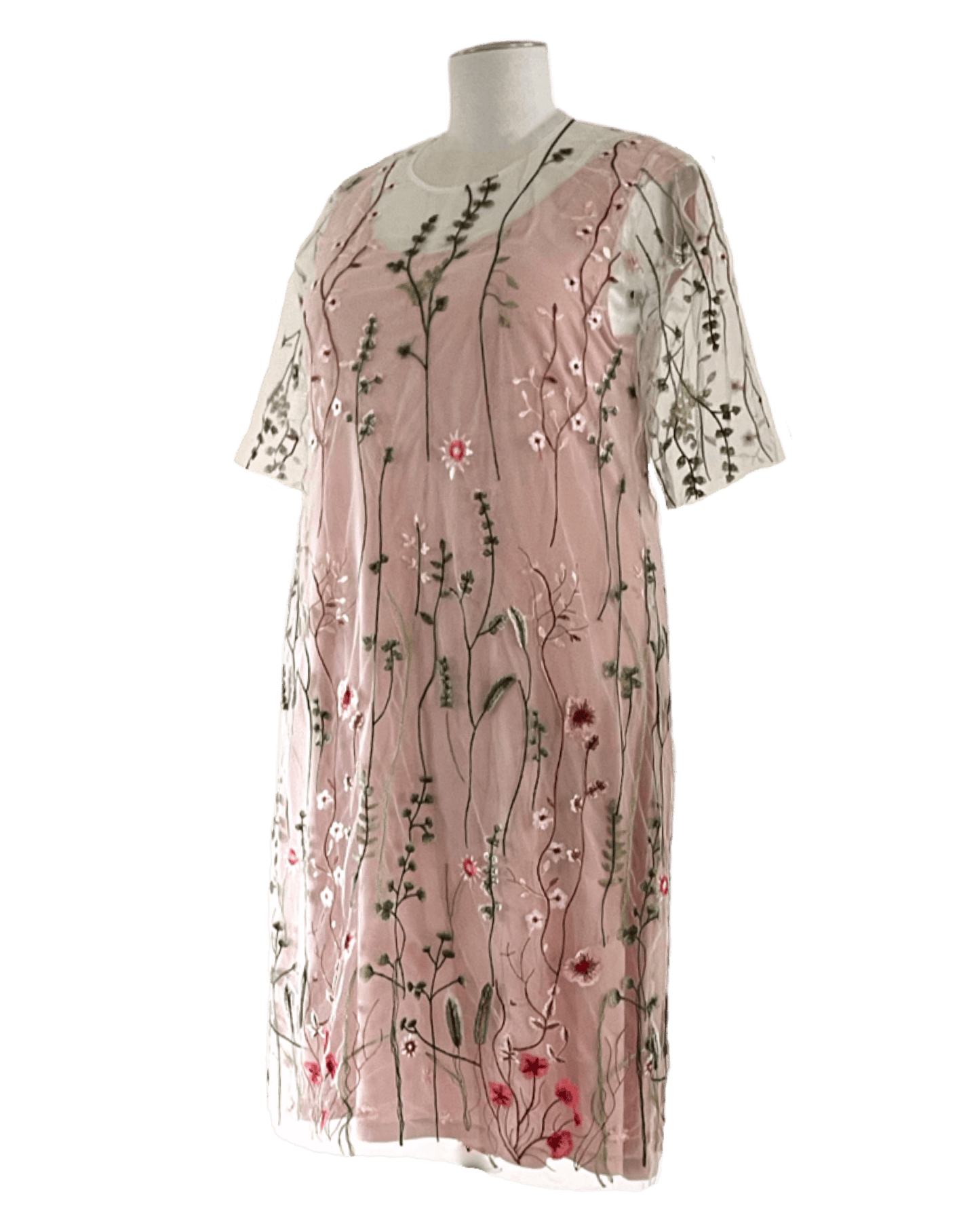 SIMPLE EMBROIDERED DRESS -Ivory