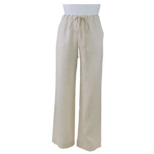 Bloom Clothing NZ,WIDE LEG LINEN PANTS -Soft Cream,$249.00,